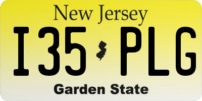 NJ license plate I35PLG
