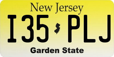 NJ license plate I35PLJ