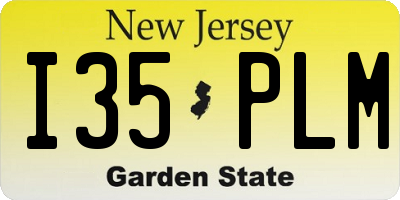 NJ license plate I35PLM