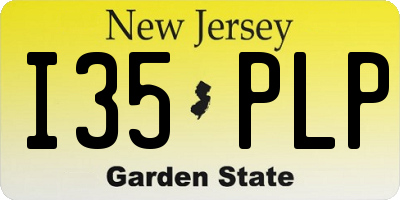 NJ license plate I35PLP