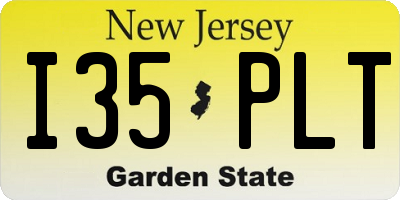 NJ license plate I35PLT