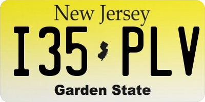 NJ license plate I35PLV