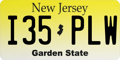 NJ license plate I35PLW
