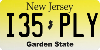 NJ license plate I35PLY