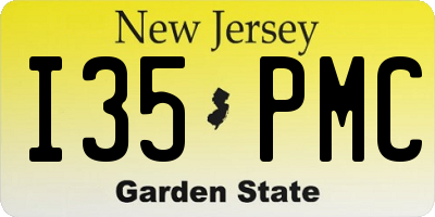 NJ license plate I35PMC