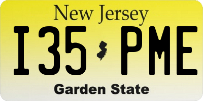 NJ license plate I35PME