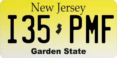 NJ license plate I35PMF