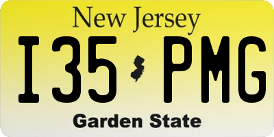 NJ license plate I35PMG