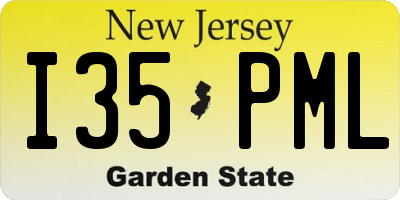 NJ license plate I35PML