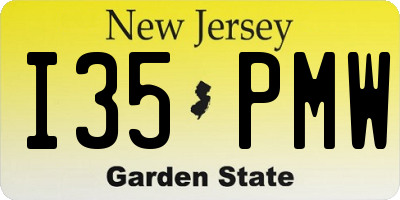 NJ license plate I35PMW