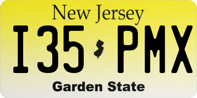 NJ license plate I35PMX