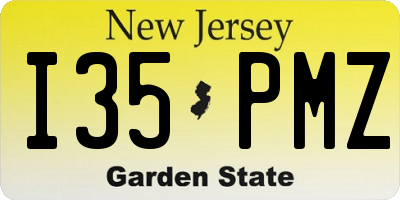 NJ license plate I35PMZ