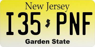 NJ license plate I35PNF