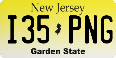 NJ license plate I35PNG
