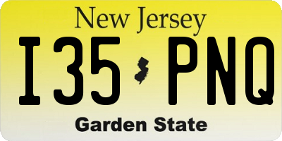 NJ license plate I35PNQ