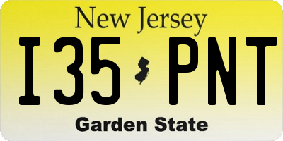 NJ license plate I35PNT
