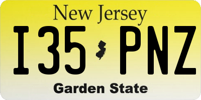 NJ license plate I35PNZ