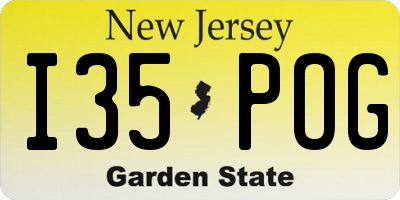 NJ license plate I35POG