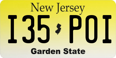 NJ license plate I35POI