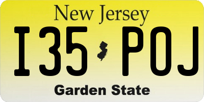 NJ license plate I35POJ