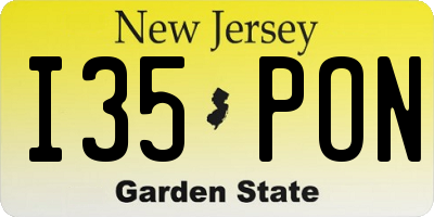 NJ license plate I35PON