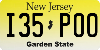 NJ license plate I35POO
