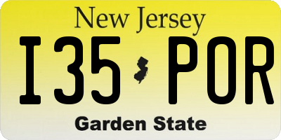 NJ license plate I35POR