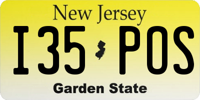 NJ license plate I35POS