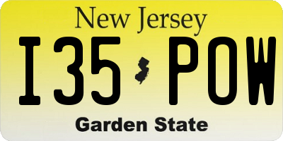 NJ license plate I35POW