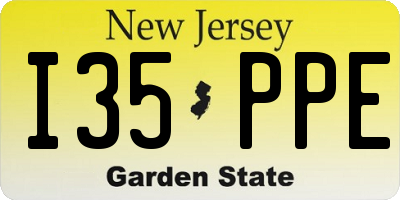 NJ license plate I35PPE