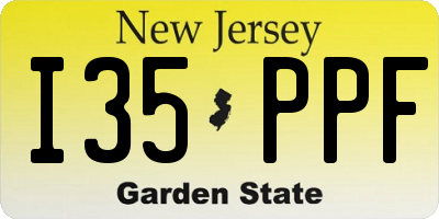 NJ license plate I35PPF