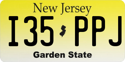 NJ license plate I35PPJ