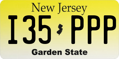 NJ license plate I35PPP