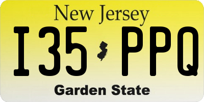 NJ license plate I35PPQ