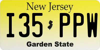 NJ license plate I35PPW