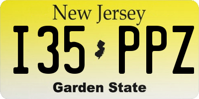 NJ license plate I35PPZ