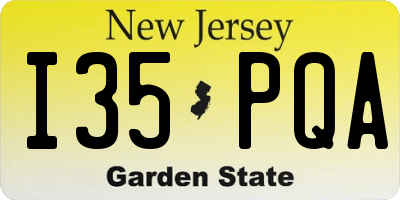 NJ license plate I35PQA