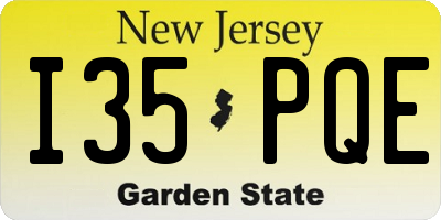 NJ license plate I35PQE