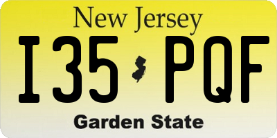 NJ license plate I35PQF