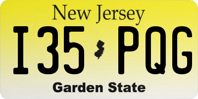 NJ license plate I35PQG