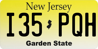 NJ license plate I35PQH