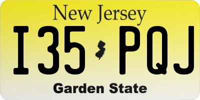 NJ license plate I35PQJ