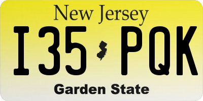 NJ license plate I35PQK