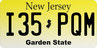 NJ license plate I35PQM