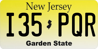 NJ license plate I35PQR