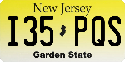 NJ license plate I35PQS