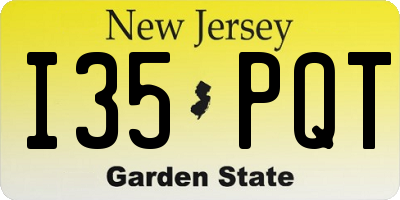 NJ license plate I35PQT