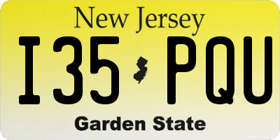 NJ license plate I35PQU
