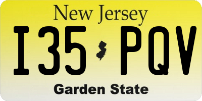 NJ license plate I35PQV