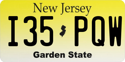 NJ license plate I35PQW